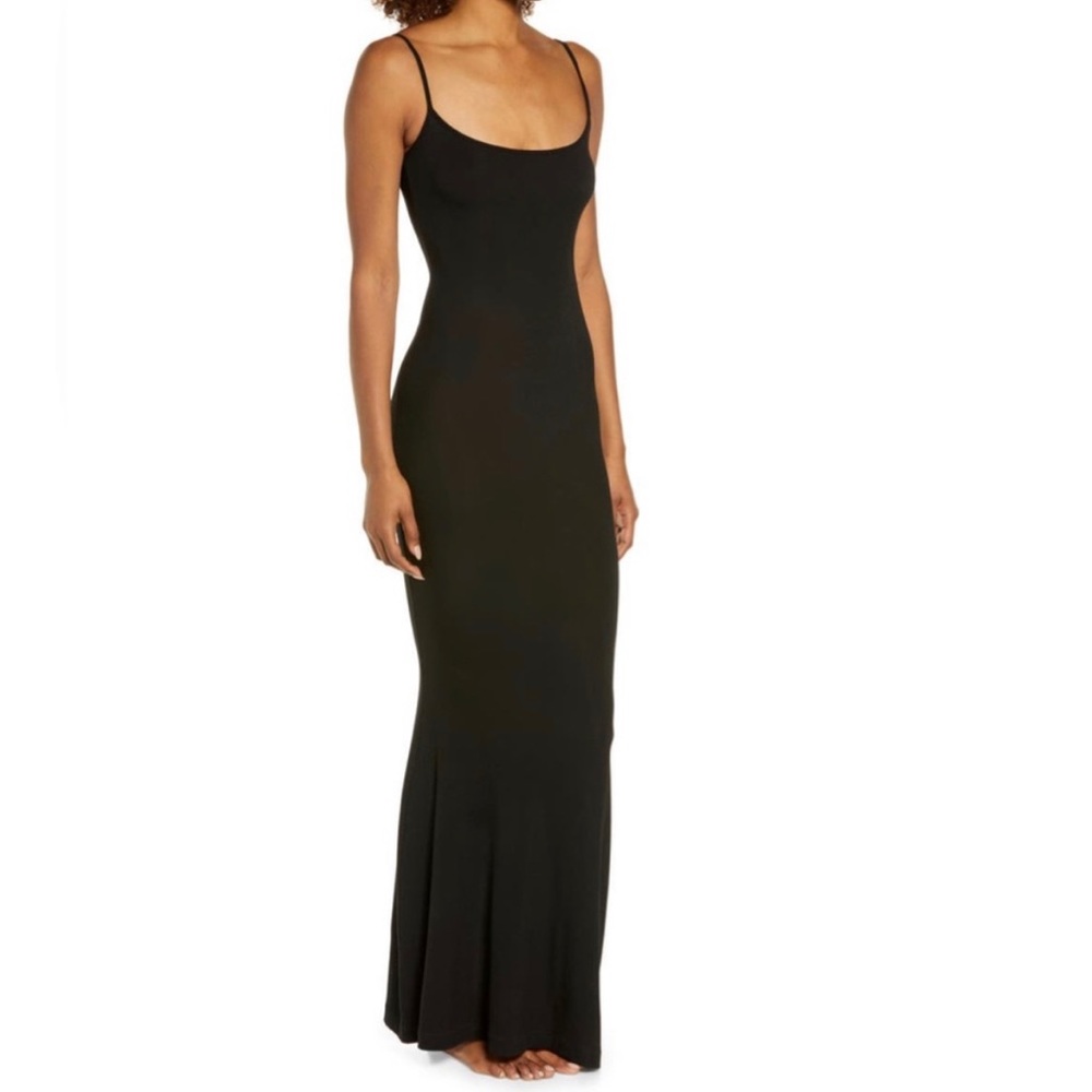 Skims soft lounge slip dress black